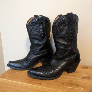 Ariat Dixie sz 9.5 Black Leather Studded Boots Cowboy Western Rockabilly
